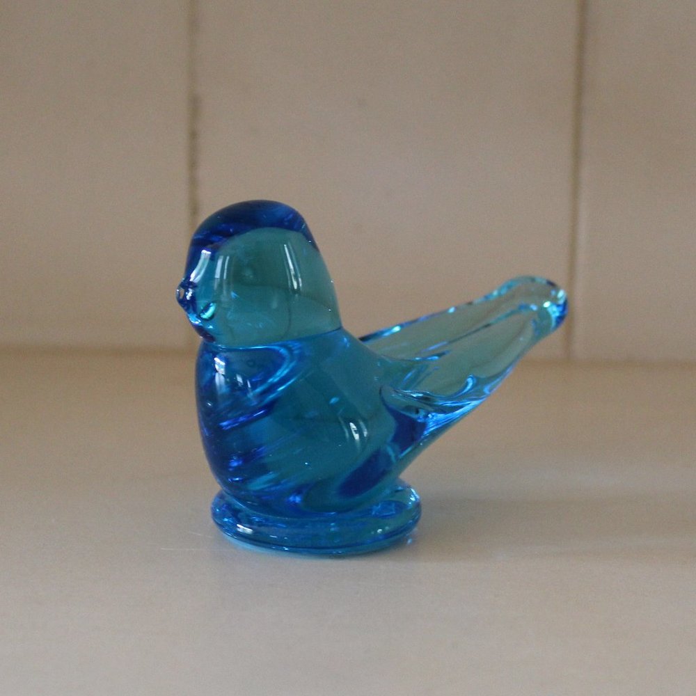 1993 "Bluebird of Happiness" Mini Glass Adult by Terra Studios Signed